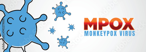 Monkeypox or mpox is a virus that infects humans through transmission from animals. web banner, header, and background cover for orthopoxvirus infectious zoonotic diseases