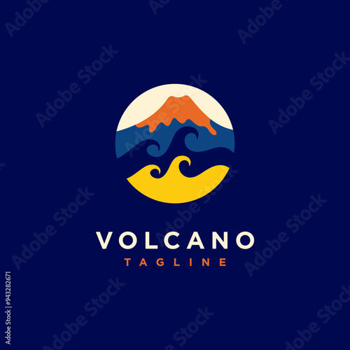 Volcano logo, maountain logo design