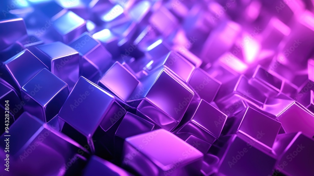3D rendering of an abstract geometric background in purple and blue hues Ideal for advertising technology fashion sports games or product showcases Sci Fi inspired illustration 3D rendering of an abstract geometric background in purple and blue hues Ideal for advertising technology fashion sports games or product showcases Sci Fi inspired illustration