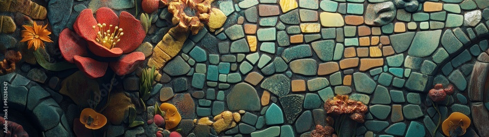 Charming Mosaic Art, vibrant colors and playful patterns create an engaging close-up of intricate designs, inviting viewers into a world of whimsical creativity and detail Charming Mosaic Art, vibrant colors and playful patterns create an engaging close-up of intricate designs, inviting viewers into a world of whimsical creativity and detail