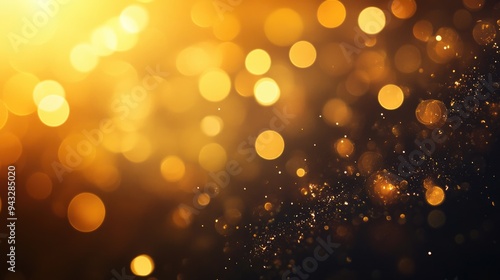 Wallpaper Mural Abstract golden shimmer on a dark background featuring soft bokeh lights Torontodigital.ca