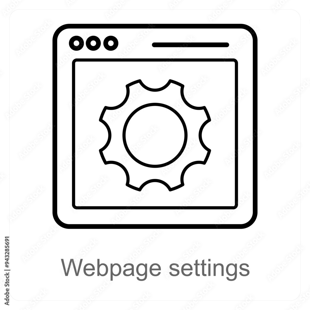 Webpage Settings and internet icon concept Webpage Settings and internet icon concept