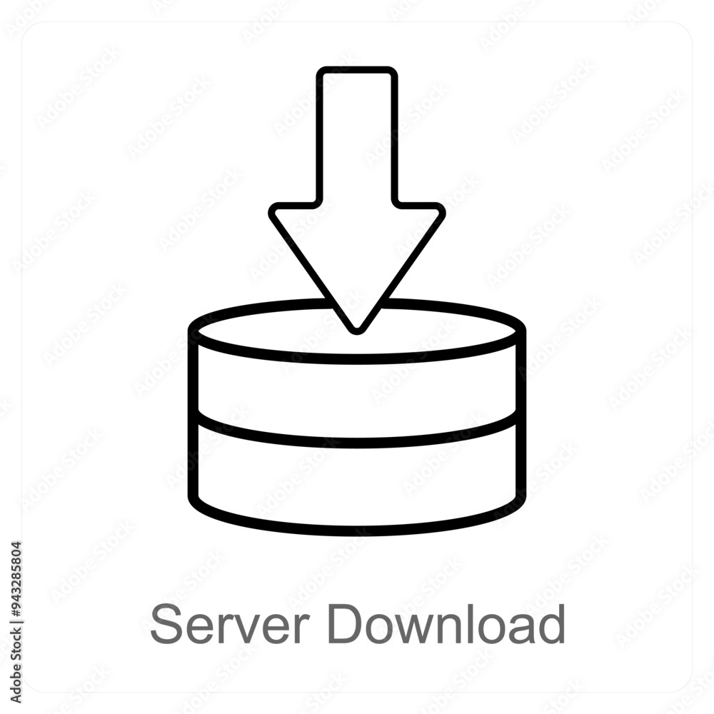 Server Download and database icon concept Server Download and database icon concept