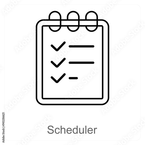 Scheduler and checklist icon concept