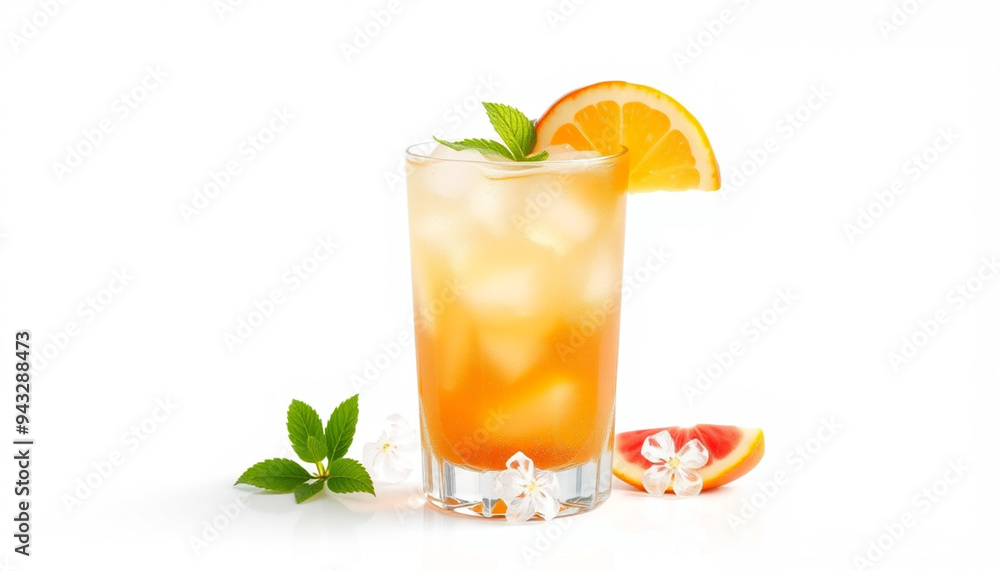 Long Island Iced Tea Cocktail Isolated on White Background Long Island Iced Tea Cocktail Isolated on White Background