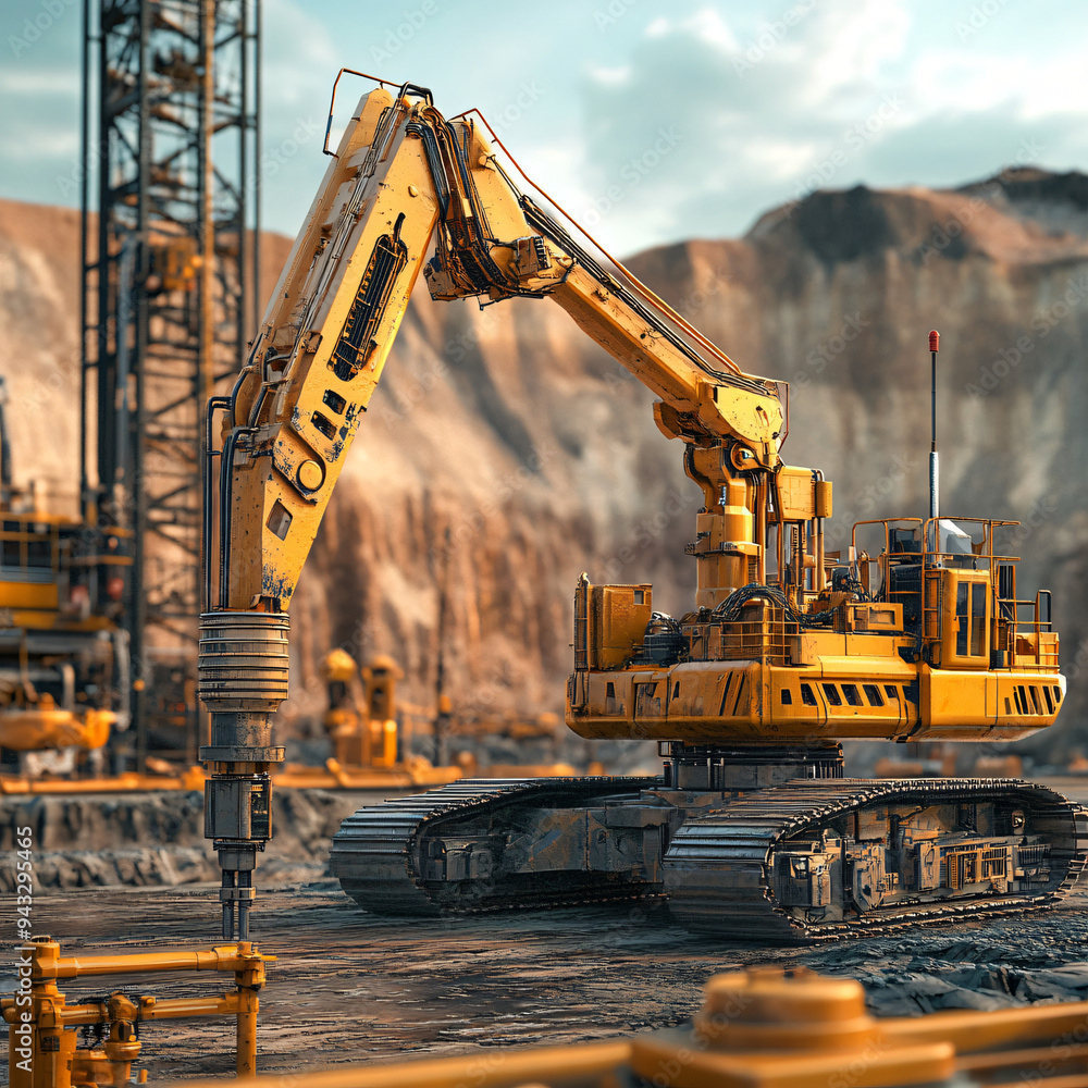 An oil rig with robotic systems drilling for resources.An oil rig with robotic systems drilling for resources. An oil rig with robotic systems drilling for resources.An oil rig with robotic systems drilling for resources.