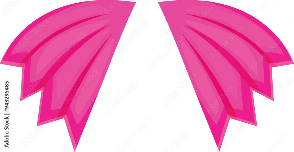 Pair of pink ribbons forming wings, representing a symbol of hope, support, and awareness for important causes Pair of pink ribbons forming wings, representing a symbol of hope, support, and awareness for important causes