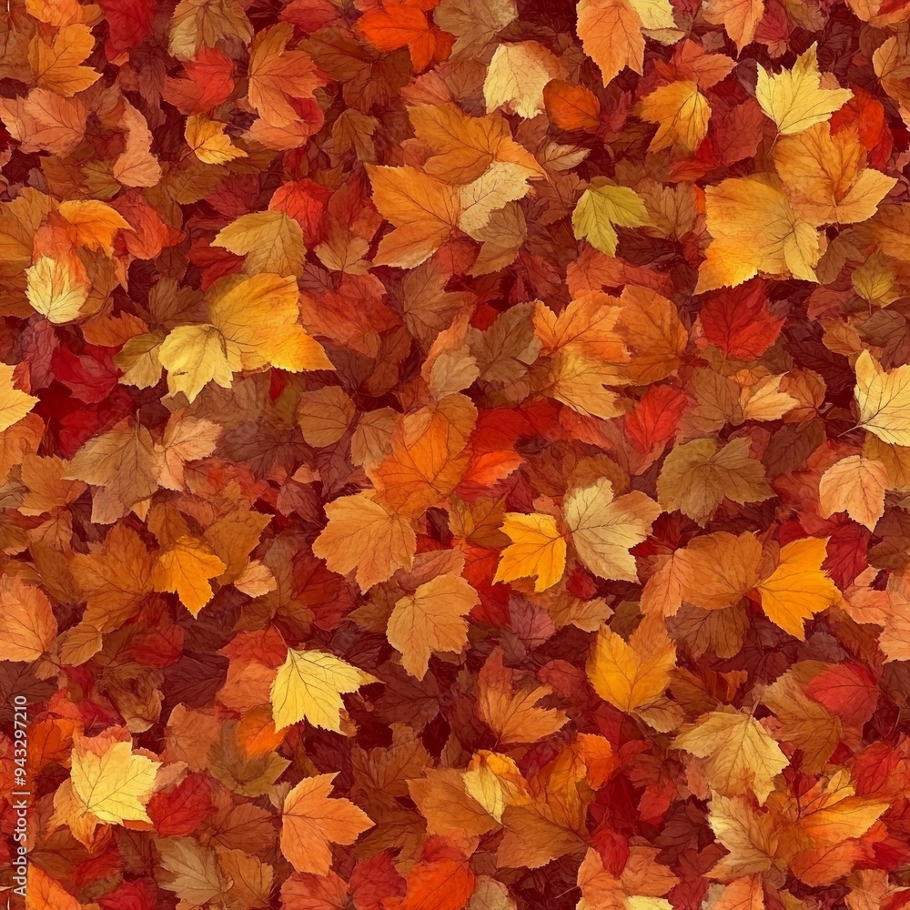 Autumn Forest Leaves Texture, Seamless pattern of vibrant red, orange, yellow leaves, perfect for rustic designs, enhancing warmth and inviting ambiance in fall settings. Autumn Forest Leaves Texture, Seamless pattern of vibrant red, orange, yellow leaves, perfect for rustic designs, enhancing warmth and inviting ambiance in fall settings.