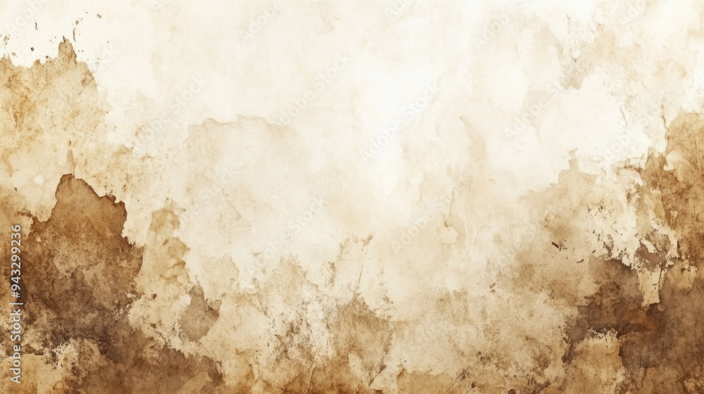 Fototapeta premium Vintage Paper Texture, An old paper vintage background featuring a beige grunge texture with coffee paint spots, perfect for various design projects