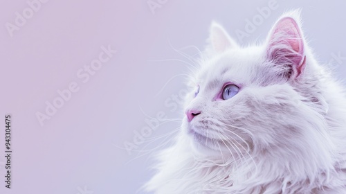 The fluffy white cat photo