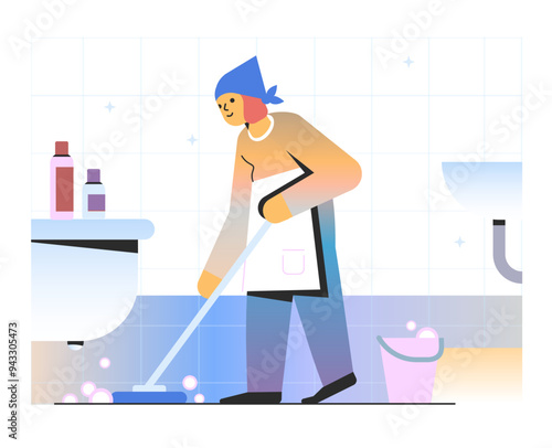 Cleaning woman