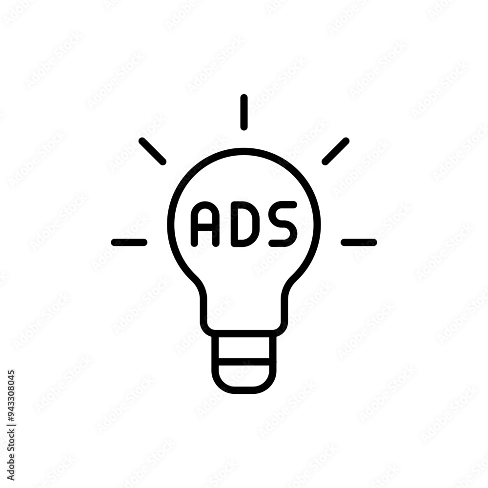 Ads idea outline icons, minimalist vector illustration ,simple transparent graphic element .Isolated on white background Ads idea outline icons, minimalist vector illustration ,simple transparent graphic element .Isolated on white background
