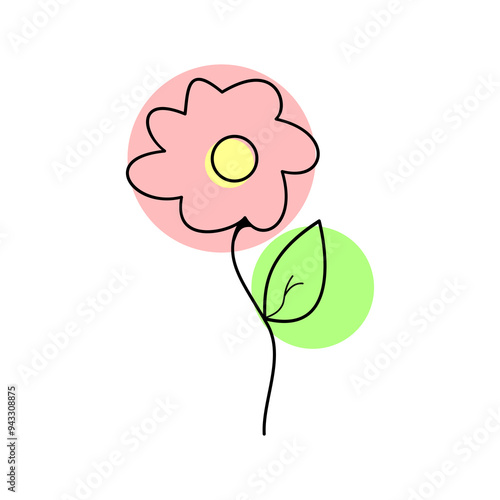 simple flower illustration. rose flower in the garden