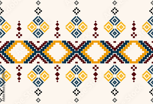 abstract Traditional geometric ethnic fabric pattern ornate elements with ethnic patterns design for textiles, rugs, clothing, sarong, scarf, batik, wrap, embroidery, print, curtain, carpe