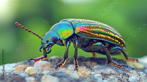 Close-Up of a Vibrant Jewel Beetle