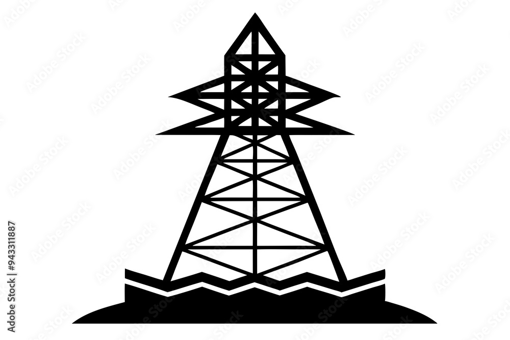 power tower silhouette vector in various poses power tower silhouette vector in various poses