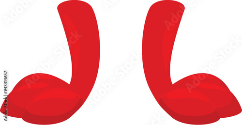 Two red devil horns pointing up, representing the concept of evil