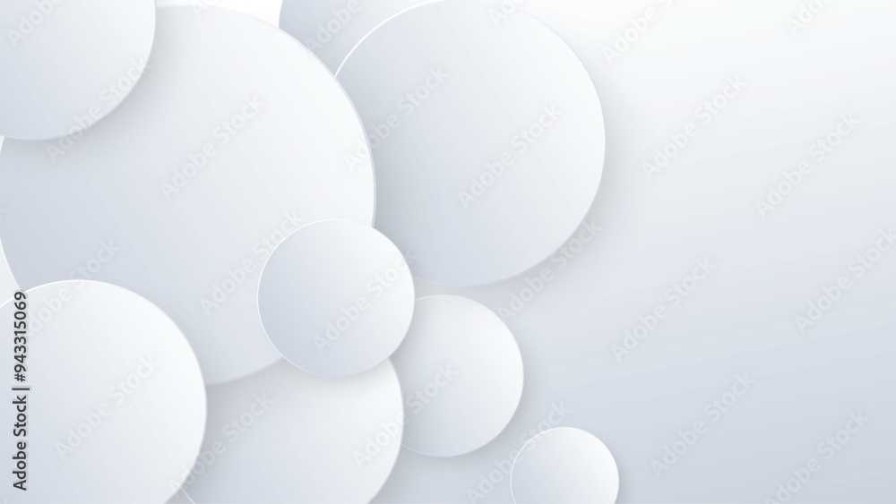 Abstract white circle background with 3d design Abstract white circle background with 3d design