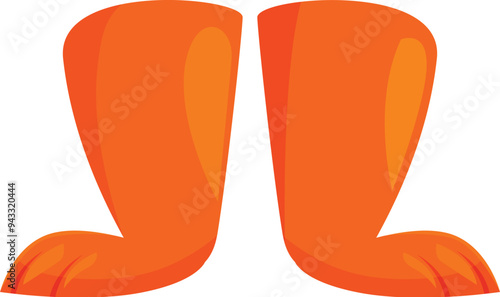 Cartoon orange animal paws standing on an invisible surface