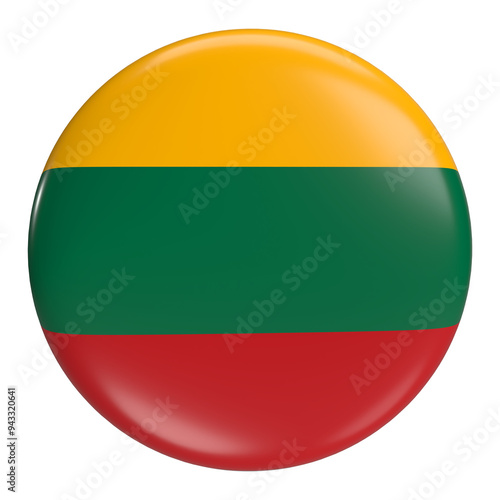 Obraz na płótnie Lithuania round flag icon with transparent background
