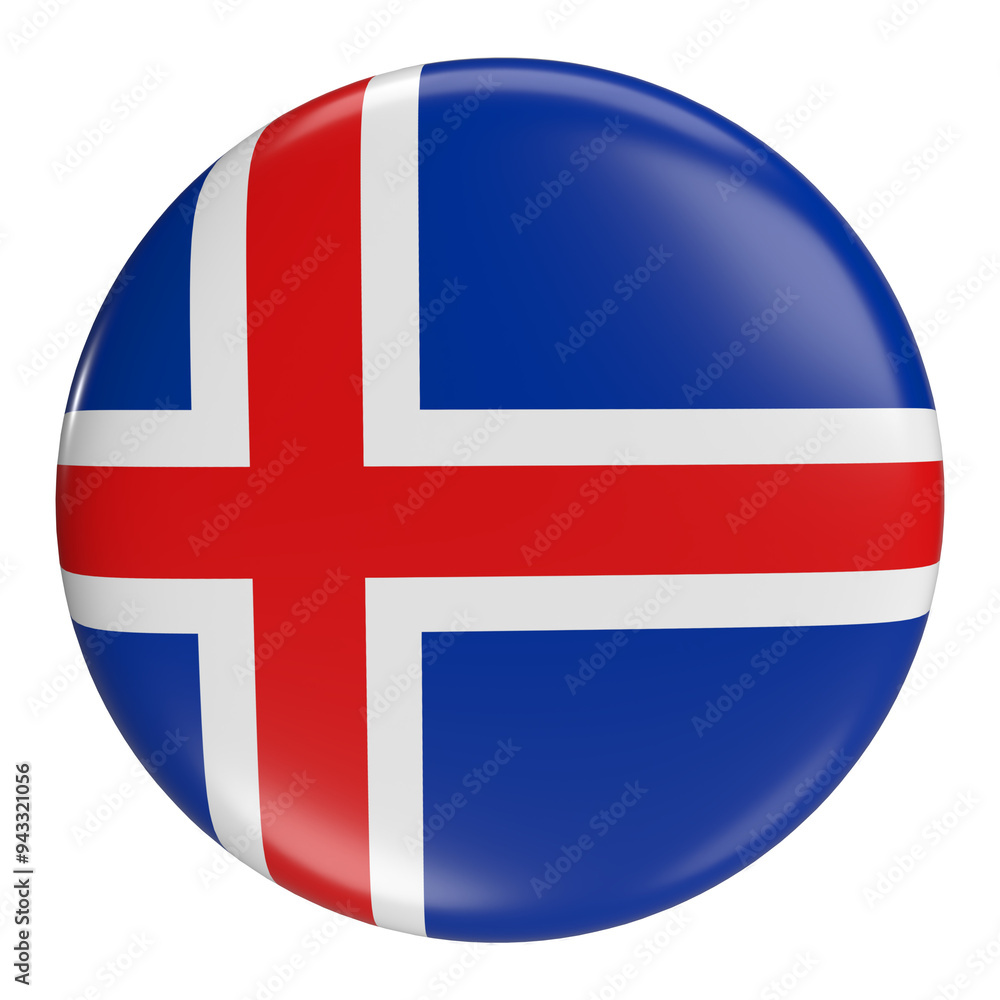 Iceland round flag icon with transparent background Iceland round flag icon with transparent background