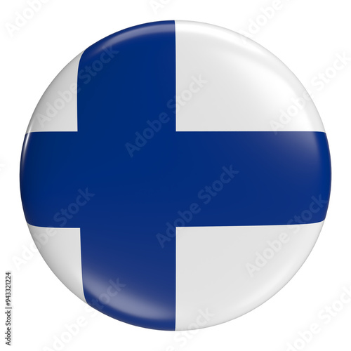 Obraz na płótnie Finland round flag icon with transparent background