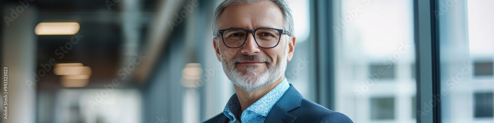Confident CEO Portrait: Successful Business Executive Smiling in Modern Office Building. Professional Leadership Image for Corporate Marketing, Advertising, and Branding with Elegant Minimalist Design Confident CEO Portrait: Successful Business Executive Smiling in Modern Office Building. Professional Leadership Image for Corporate Marketing, Advertising, and Branding with Elegant Minimalist Design
