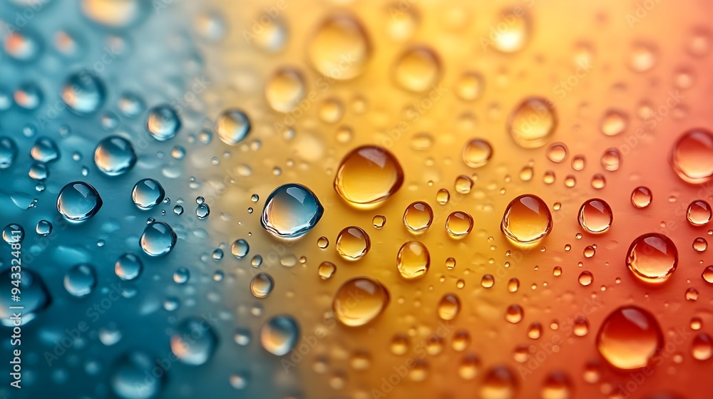 Water Drops Abstract Background Blue Orange Red Water Drops Abstract Background Blue Orange Red