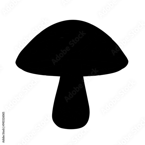 Mushroom black simple silhouette icon vector illustration for design and website isolated on white background.