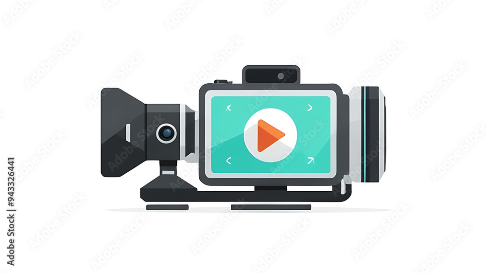 a minimalist icon of a share arrow with a video camera, symbolizing video sharing, on a white background. a minimalist icon of a share arrow with a video camera, symbolizing video sharing, on a white background.
