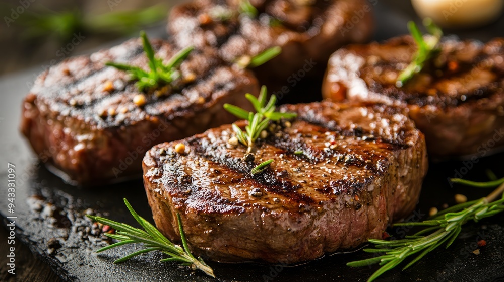 Delicious Juicy Grilled Steak with Fresh Herbs Delicious Juicy Grilled Steak with Fresh Herbs