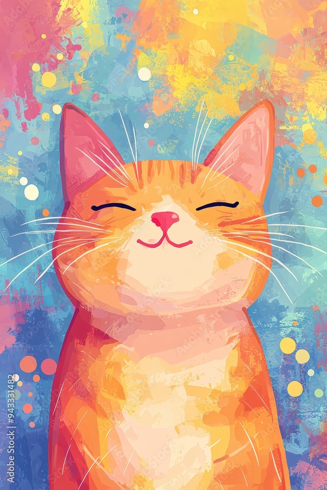 Orange cat with closed eyes Orange cat with closed eyes