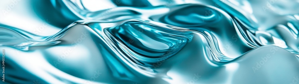 Aquamarine Waveflow, a smooth and serene liquid texture with wavy patterns, embodies minimalist design through vibrant color and fluid motion in a 3D rendered space. Aquamarine Waveflow, a smooth and serene liquid texture with wavy patterns, embodies minimalist design through vibrant color and fluid motion in a 3D rendered space.