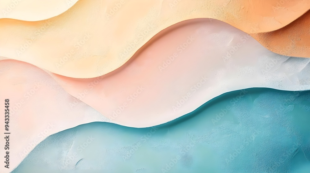 Fototapeta premium Abstract Blue, Orange, White Wavy Background