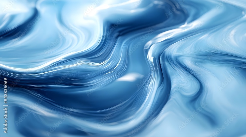 Fototapeta premium Abstract Blue Swirling Liquid Background
