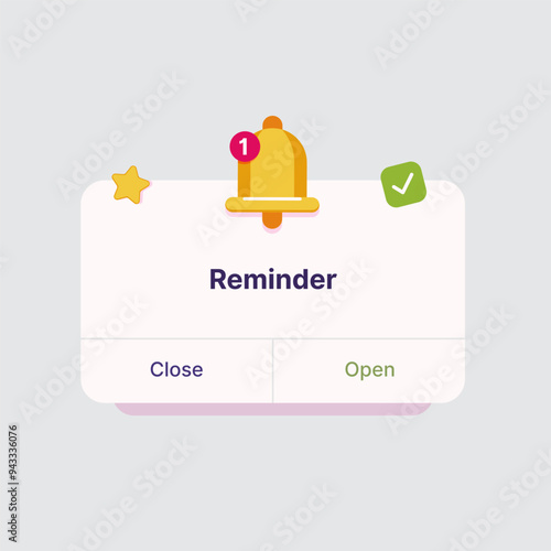 Reminder Notification Alert pop up