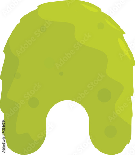 Green slime dripping down forming a letter of the alphabet