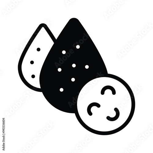 Trendy icon of a blood droplet with bacteria, symbolizing infected or contaminated blood
