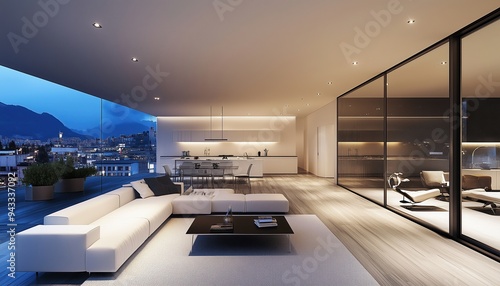 Wallpaper Mural Minimalist interior design of modern living room Torontodigital.ca