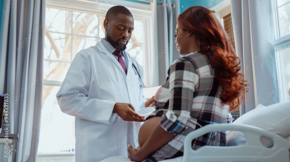 Obraz premium The doctor with pregnant patient