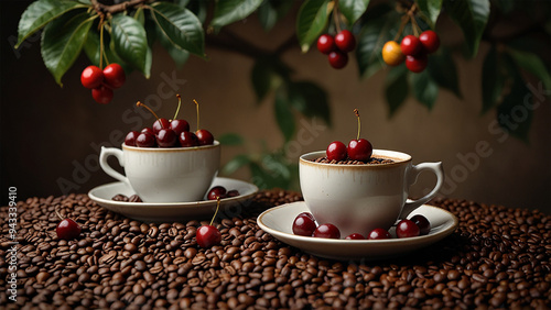 Wallpaper Mural Elegant Coffee Beans and Cup Backgrounds for Stunning Designs | Rustic Coffee Beans and Cup Stock Images for Creative Projects | Premium Coffee Beans and Cup Backgrounds for Eye-Catching Visuals Torontodigital.ca