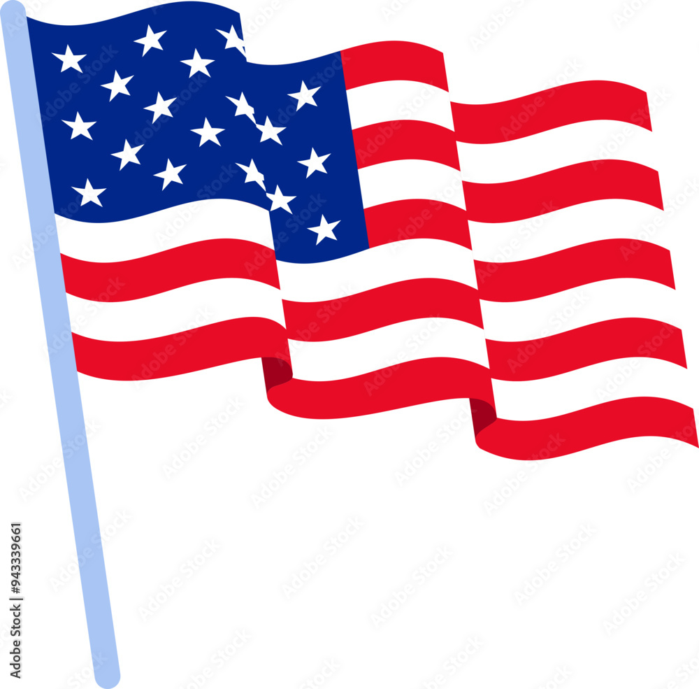 Fototapeta premium United States flag. American flag. Flat style.