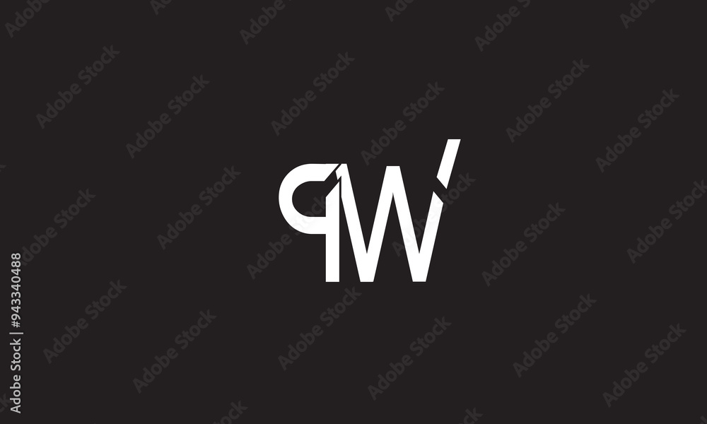 PW, WP, W, P Abstract Letters Logo Monogram PW, WP, W, P Abstract Letters Logo Monogram