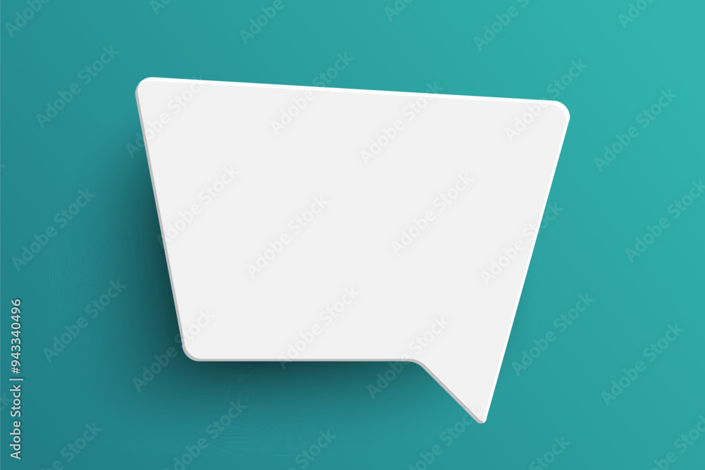 White rectangle speech bubble on green background White rectangle speech bubble on green background