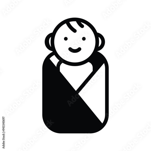 Get this creative icon of newborn baby in modern design style