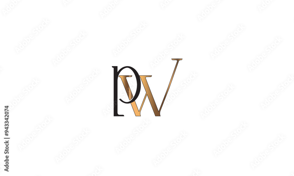 PW, WP, W, P Abstract Letters Logo Monogram PW, WP, W, P Abstract Letters Logo Monogram