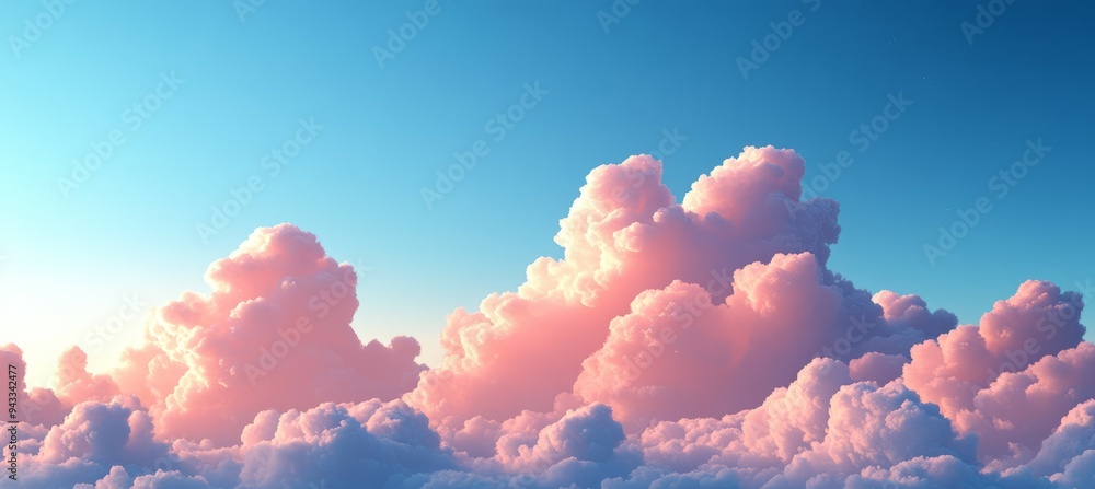 Beautiful sunset cloudscape and blue sky. Generative AI technology.
Beautiful sunset cloudscape and blue sky. Generative AI technology.