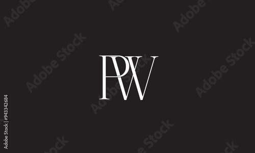 PW, WP, W, P Abstract Letters Logo Monogram	
