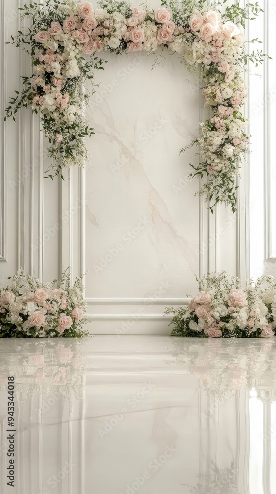Elegant Wedding Venue Backdrop: Luxurious Interior Design for Romantic Celebrations. Abstract Minimalist Decor with Soft Gradient Textures and Ample Copy Space. Perfect for Wedding Planners, Event Mar Elegant Wedding Venue Backdrop: Luxurious Interior Design for Romantic Celebrations. Abstract Minimalist Decor with Soft Gradient Textures and Ample Copy Space. Perfect for Wedding Planners, Event Mar