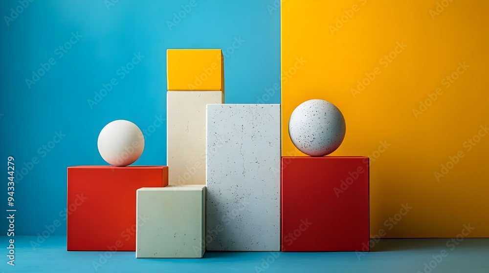 Abstract Geometric Shapes with Eggs on Colored Backgrounds Abstract Geometric Shapes with Eggs on Colored Backgrounds